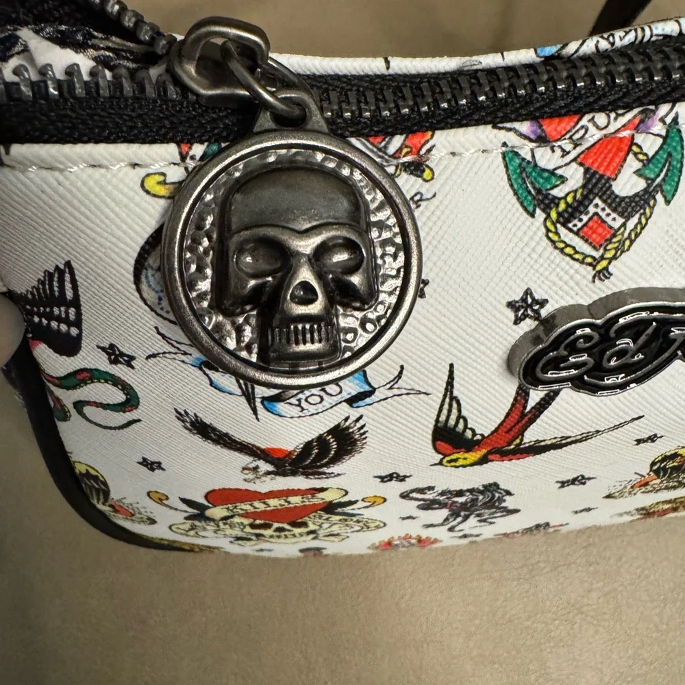 Ed Hardy Shoulder Bag with Colorful Tattoo Print, 9